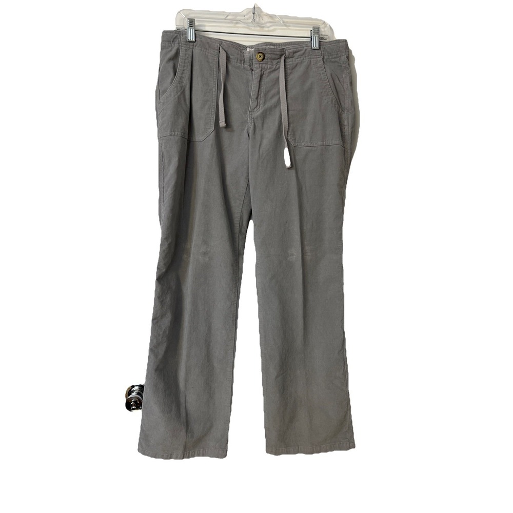 Eastern Mountain Sports Corduroy Pants Gray Comfort Wide Leg Size 10 See Pic